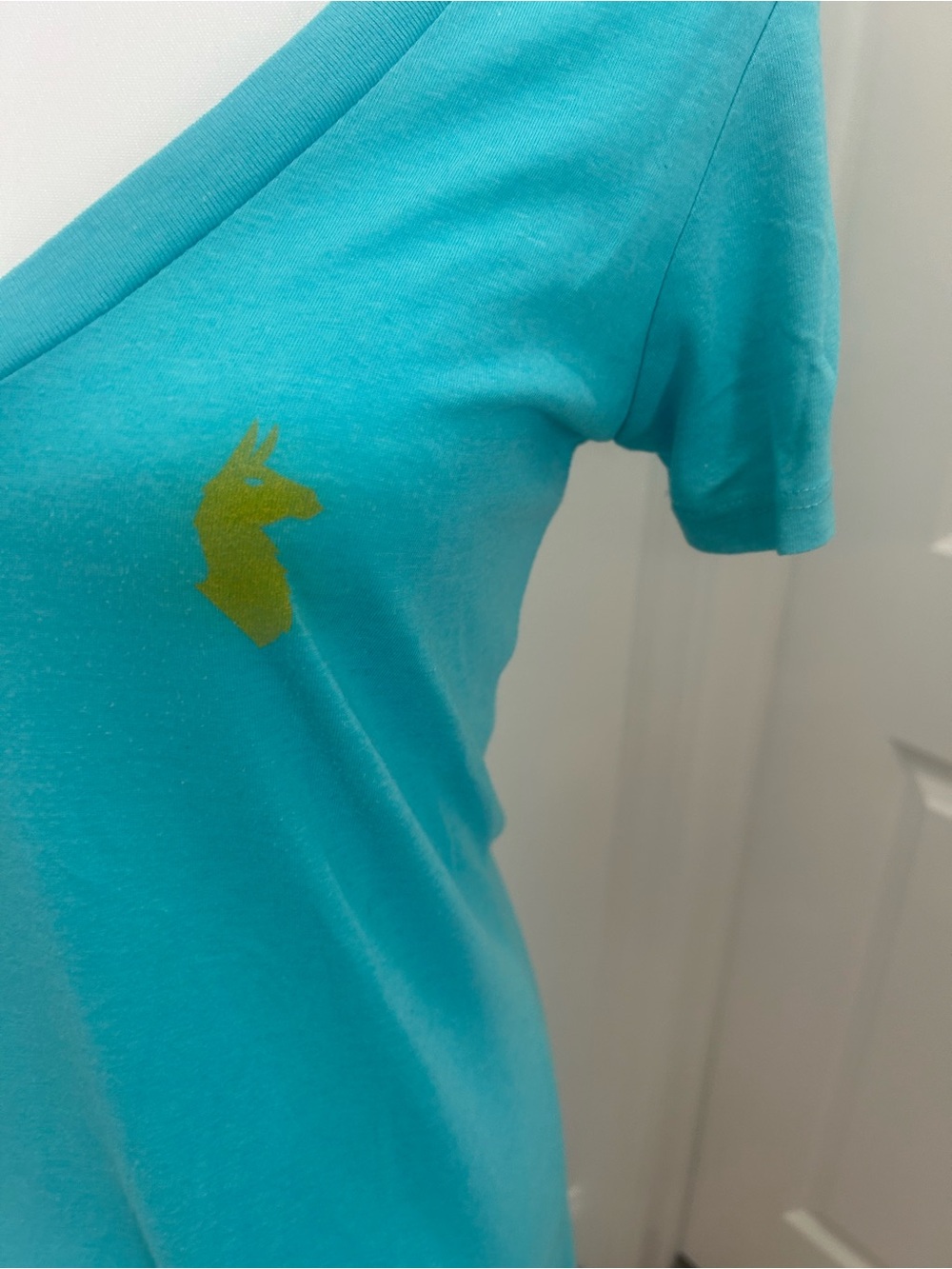 cotopaxi turquoise short sleeve tee with yellow logo